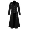 Men Gothic Trench Coat Twill Steampunk Jacket Goth Victorian Military Style Jacket